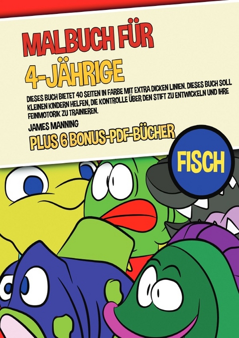 Malbuch für 4-Jährige (Fisch) - James Manning