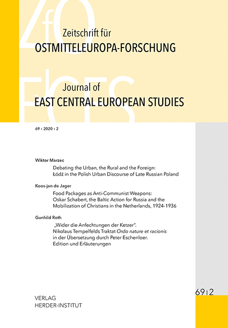 Zeitschrift für Ostmitteleuropa-Forschung (ZfO) 69/2 / Journal of East Central European Studies (JECES) - 