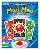 Ravensburger 26701 - Mau Mau Extreme, Kartenspiel mit Buzzer, Klassiker für 2-6 Spieler, Ablegespiel für Kinder und Erwachsene ab 6 Jahren