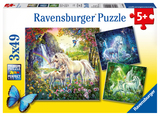 Ravensburger Kinderpuzzle - 09291 Schöne Einhörner - Puzzle für Kinder ab 5 Jahren, mit 3x49 Teilen