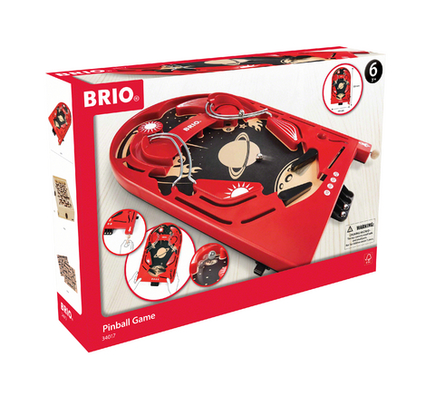 BRIO Spiele 34017 Holz-Flipper Space Safari – Pinball als Holzspielzeug für Kinder – Kinderspielzeug empfohlen ab 6 Jahren
