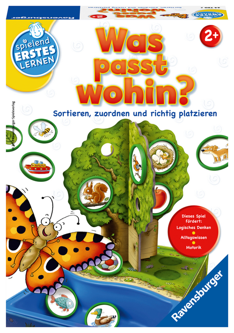 Ravensburger 24720 - Was passt wohin? - Zuordnungsspiel für die Kleinen - Spiel für Kinder ab 2 Jahren, Spielend erstes Lernen für 1-2 Spieler