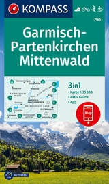 KOMPASS Wanderkarte 790 Garmisch-Partenkirchen, Mittenwald 1:35.000 - 