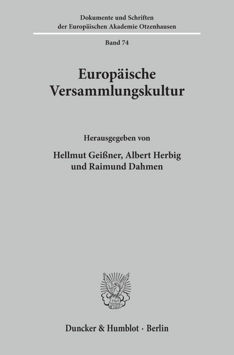 Europäische Versammlungskultur. - 