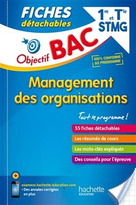 Management des organisations 1re et terminale STMG : 55 fiches détachables - Jean-Bernard Ducrou