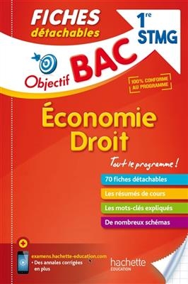 Economie droit, 1re STMG : 70 fiches détachables - Bernard D'Angelo, Marc Jaillot