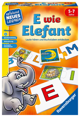 Ravensburger 24951 - E wie Elefant - Spielen und Lernen für Kinder, Lernspiel für Kinder von 5-7 Jahren, Spielend Neues Lernen für 1-4 Spieler
