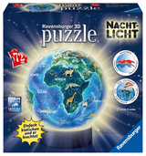 Ravensburger 3D Puzzle Erde im Nachtdesign Nachtlicht 11844 - Puzzle-Ball - 72 Teile - für Globus Fans ab 6 Jahren