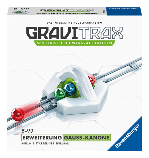 Ravensburger GraviTrax Erweiterung Gauß-Kanone - Ideales Zubehör für spektakuläre Kugelbahnen, Konstruktionsspielzeug für Kinder ab 8 Jahren