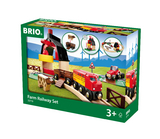 BRIO World 33719 Bahn Bauernhof Set – Holzeisenbahn mit Bauernhof, Tieren und Holzschienen – Kleinkinderspielzeug empfohlen ab 3 Jahren