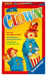 Ravensburger 23115 - Clown, Mitbringspiel für 2-6 Spieler, Kinderspiel ab 4 Jahren, kompaktes Format, Reisespiel, Würfelspiel - Schlichting, Edith