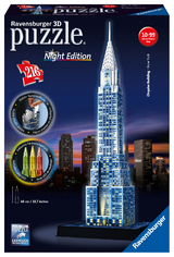 Ravensburger 3D Puzzle 12595 - Chrysler Building bei Nacht - 216 Teile - für Wolkenkratzer Fans ab 8 Jahren