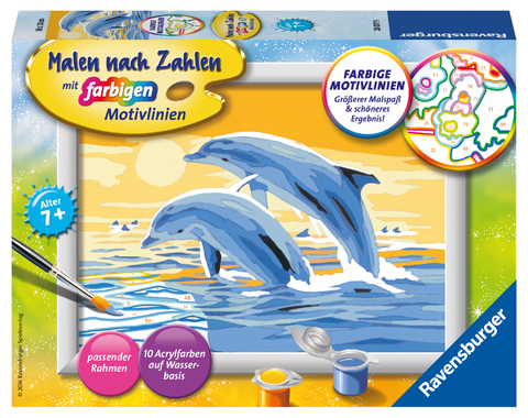 Ravensburger Malen nach Zahlen 28017 - Freunde des Meeres – Kinder ab 7 Jahren