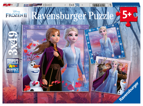 Ravensburger Kinderpuzzle - 05011 Die Reise beginnt - Puzzle für Kinder ab 5 Jahren, mit 3x49 Teilen, Puzzle mit Disney Frozen