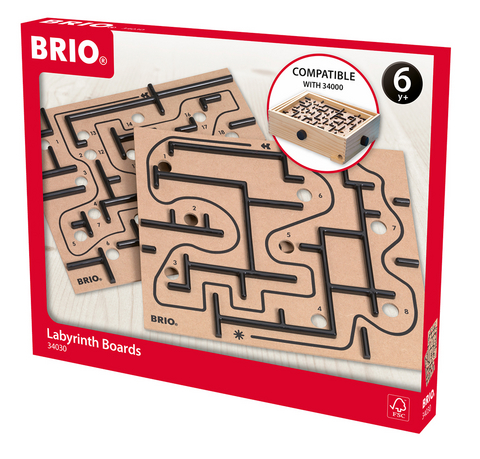 BRIO 34030 Labyrinth Ersatzplatten - Zwei neue Schwierigkeitsstufen als Erweiterung für das BRIO Labyrinth - Für Kinder ab 6 Jahren
