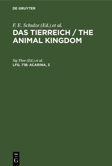 Das Tierreich / The Animal Kingdom / Acarina, 3 - 