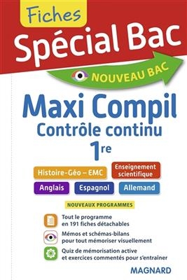 Maxi compil contrôle continu 1re : histoire géo EMC, enseignement scientifique, anglais, espagnol, allemand : nouveau... -  Collectif