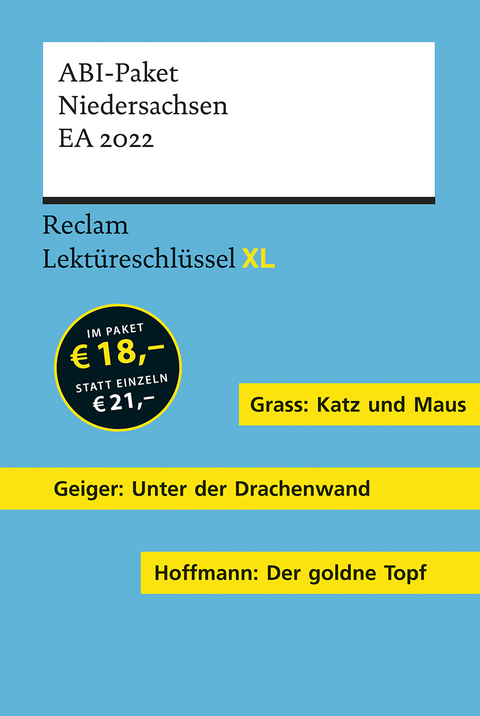 Lektüreschlüssel XL. ABI-Paket Niedersachsen EA 2022 - Wolfgang Spreckelsen, Sascha Feuchert, Martin Neubauer