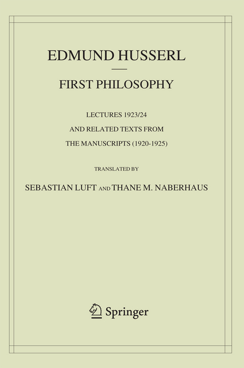 First Philosophy - Edmund Husserl