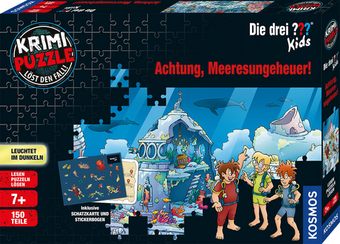 Krimi Puzzle Die drei ??? Kids,  Achtung, Meeresungeheuer! (Kinderpuzzle)