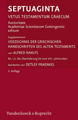 Verzeichnis der griechischen Handschriften des Alten Testaments - Rahlfs, Alfred