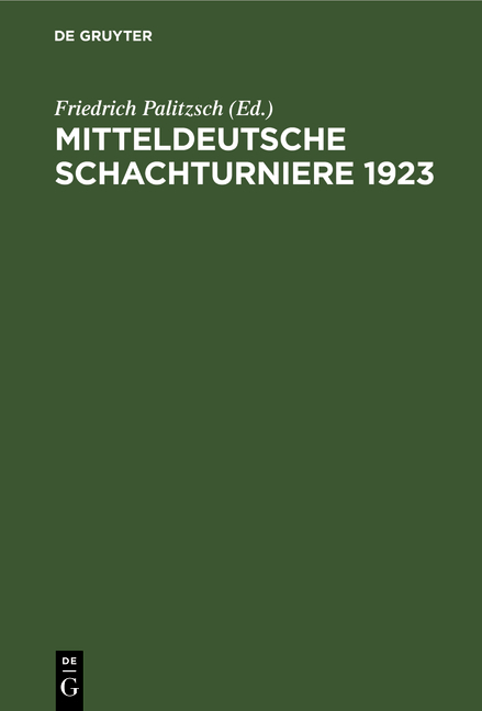 Mitteldeutsche Schachturniere 1923 - 