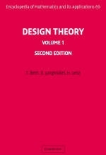 Design Theory: Volume 1 -  Thomas Beth,  Deiter Jungnickel,  Hanfried Lenz