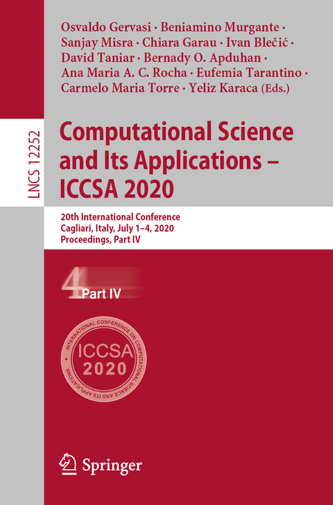 Computational Science and Its Applications – ICCSA 2020 - 