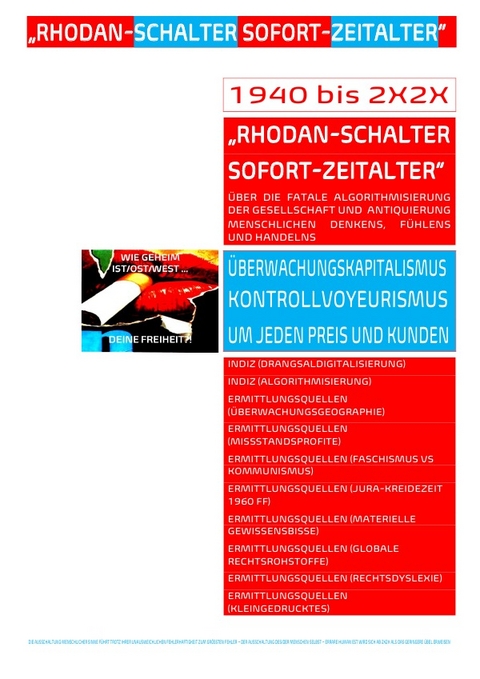 „RHODAN-SCHALTER SOFORT-ZEITALTER“ [WIE GEHEIM IST/OST/WEST DEINE FREIHEIT?!] - Concept Public Files, Christine Schast, Beat Shucker