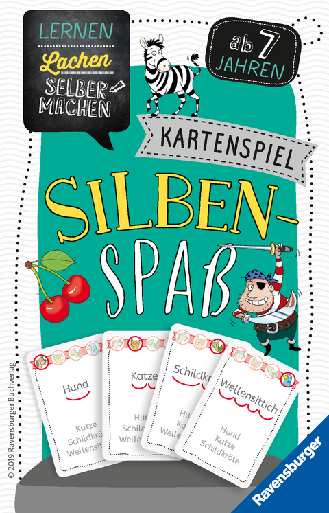 Ravensburger 80661 - Lernen Lachen Selbermachen: Silbenspaß, Kinderspiel ab 7 Jahren, Lernspiel für 2-4 Spieler, Kartenspiel - Elke Spitznagel