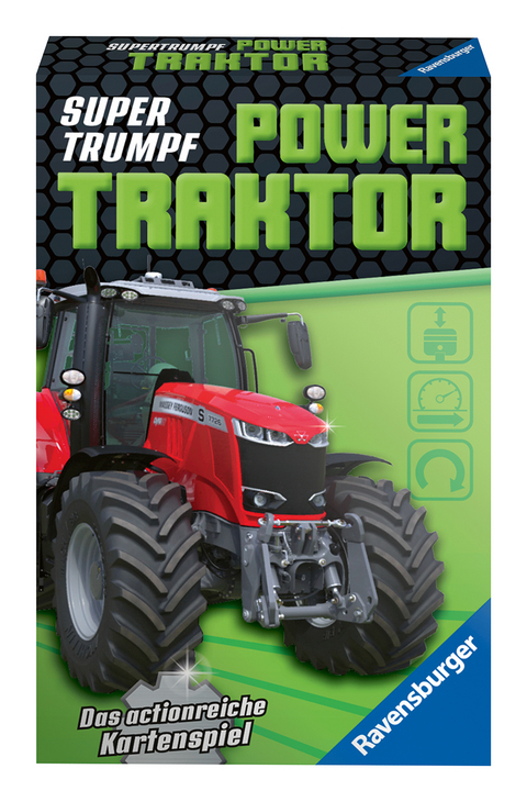 Ravensburger Kartenspiel, Supertrumpf Power Traktor 20689, Quartett und Trumpf-Spiel für Technik-Fans ab 7 Jahren