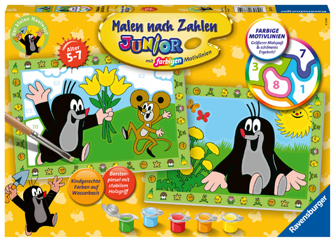 Ravensburger Malen nach Zahlen 28771 – Der kleine Maulwurf – Kinder 5-7 Jahren