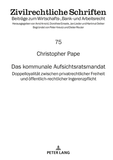 Das kommunale Aufsichtsratsmandat - Christopher Pape