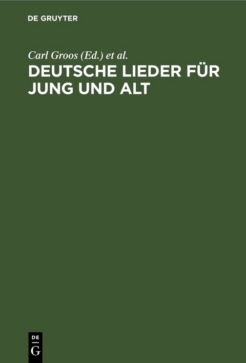 Deutsche Lieder für Jung und Alt - 