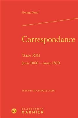 Correspondance, Tome XXI - George Sand