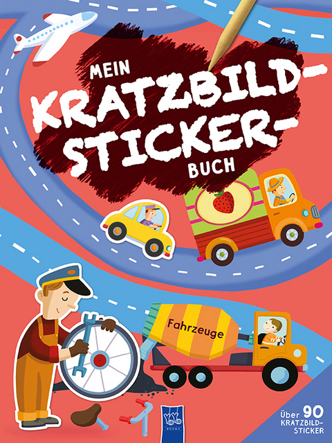 Mein Kratzbild-Stickerbuch - Fahrzeuge