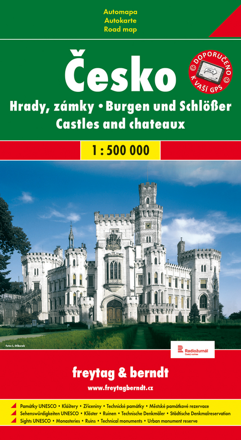 Tschechien - Burgen (Autokarte 1:500.000, Softcover)