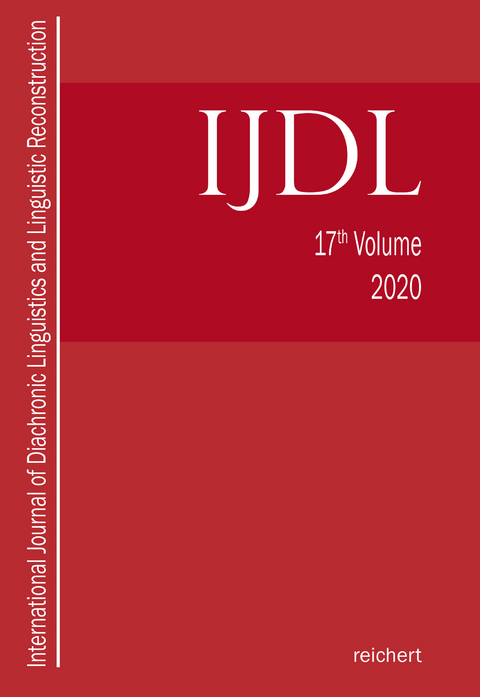 International Journal of Diachronic Linguistics and Linguistic Reconstruction - 