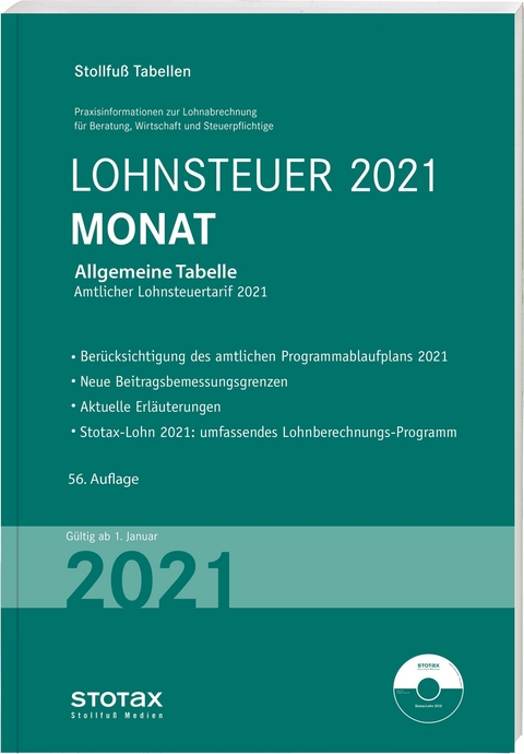 Tabelle, Lohnsteuer 2021 Monat