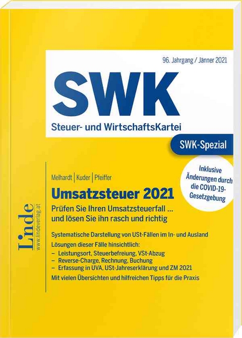 SWK-Spezial Umsatzsteuer 2021 - Stefan Melhardt, Bernhard Kuder, Sebastian Pfeiffer
