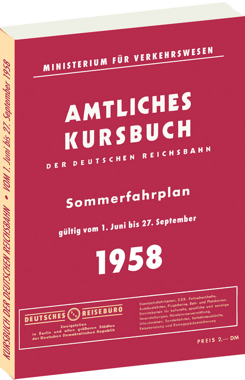 Kursbuch der Deutschen Reichsbahn - Sommerfahrplan 1958 - 