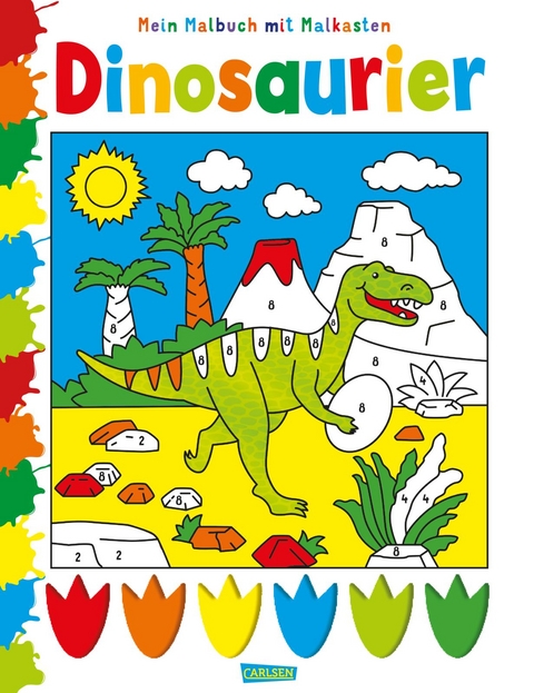 Mein Malbuch mit Malkasten: Dinosaurier