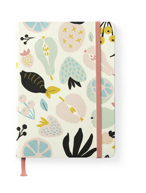 Happy Fruits 16x22 cm - GreenLine Journal - 176 Seiten, Punktraster und blanko - Hardcover - gebunden