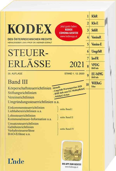 KODEX Steuer-Erlässe 2021 Band III - Elisabeth Titz-Frühmann