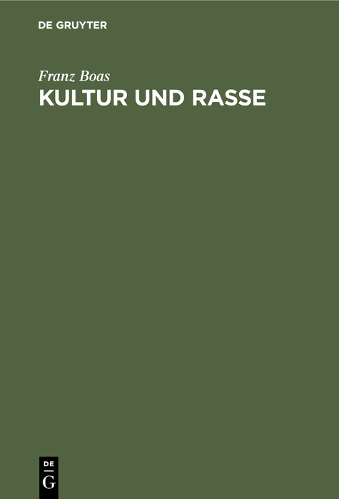 Kultur und Rasse - Franz Boas