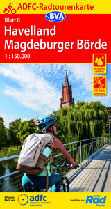 ADFC-Radtourenkarte 8 Havelland Magdeburger Börde 1:150.000, reiß- und wetterfest, E-Bike geeignet, GPS-Tracks Download - 