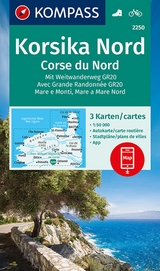 KOMPASS Wanderkarten-Set 2250 Korsika Nord, Corse du Nord, Weitwanderweg GR20 (3 Karten) 1:50.000