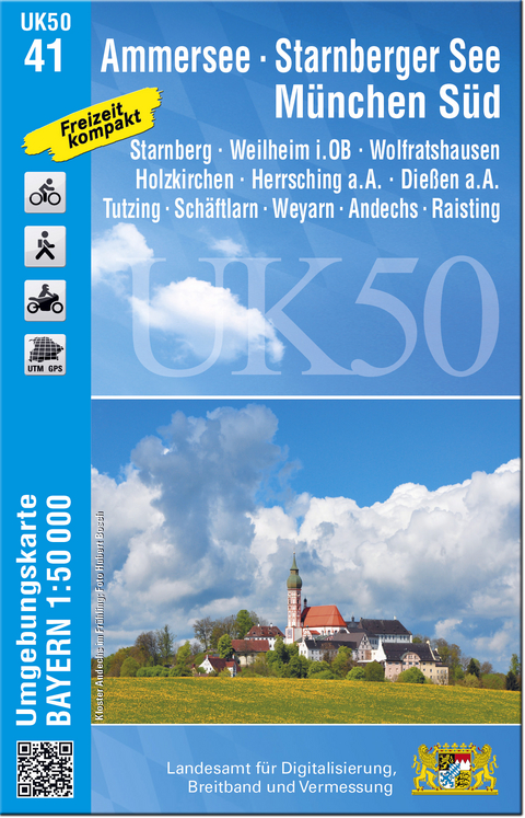 UK50-41 Ammersee, Starnberger See, München-Süd - Breitband und Vermessung Landesamt für Digitalisierung  Bayern