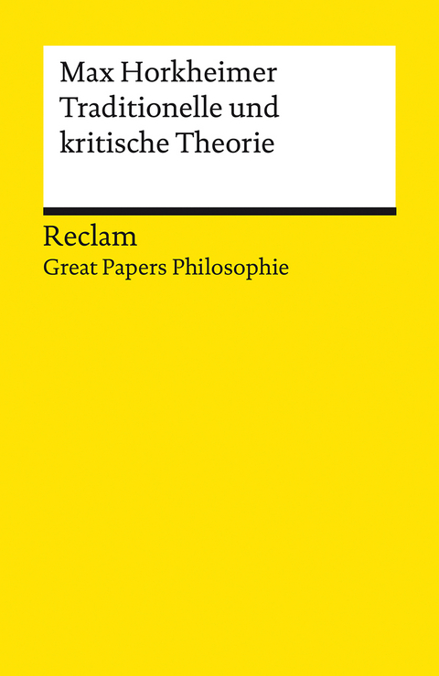 Traditionelle und kritische Theorie - Max Horkheimer