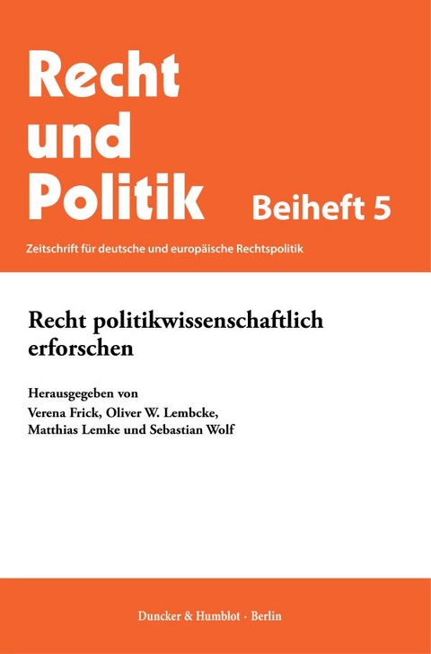 Recht politikwissenschaftlich erforschen. - 